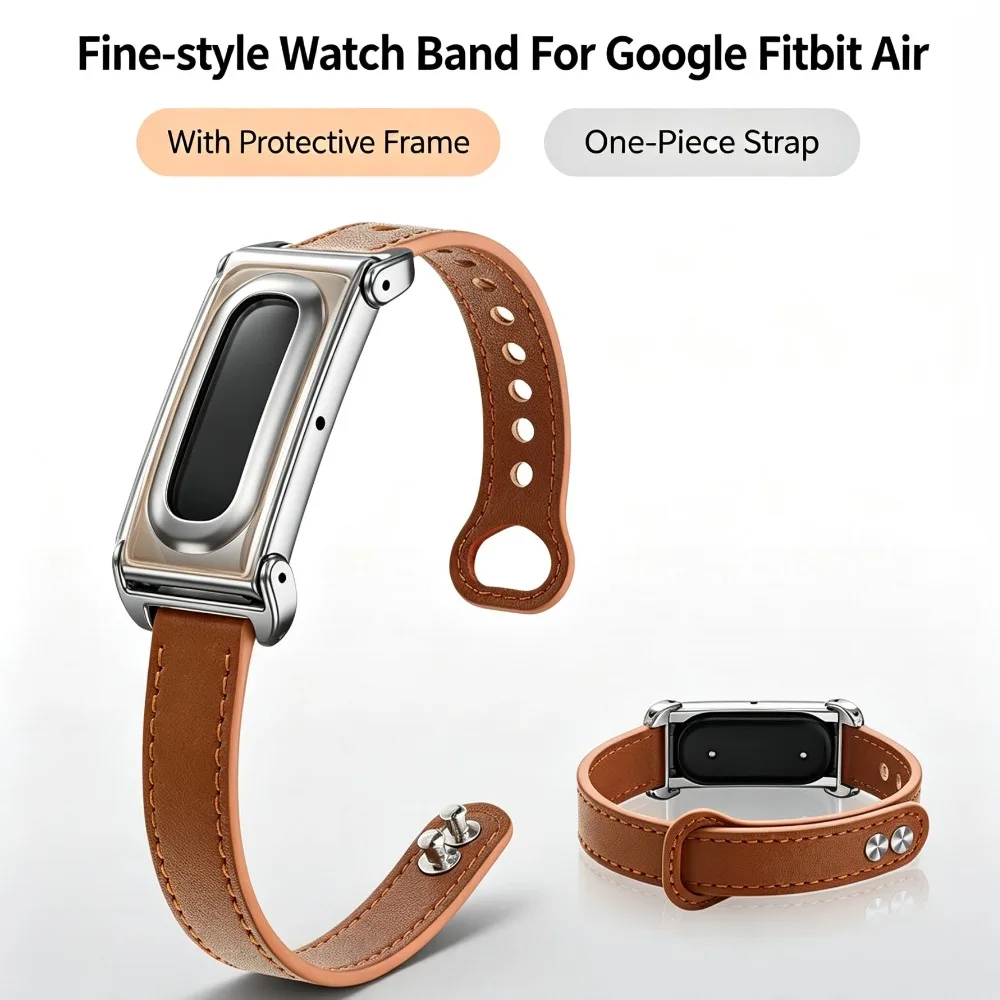 Fine-style Watch Band For Google Fitbit Air Replacement Strap With Protective Frame Slim Wristband Watch One-Piece Strap