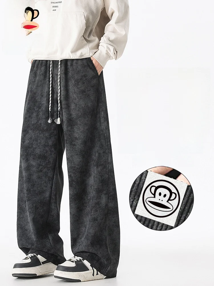 

PaulFrank Men's Corduroy Loose Fit Casual Pants Autumn 2025 Trendy Brand Comfortable Design Sensation Leisure Trousers