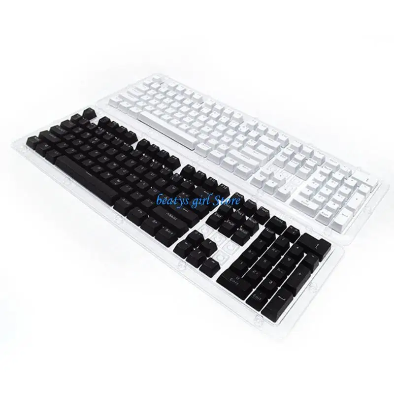 

C7AB 104 Pieces ABS Transparent Keycaps Mechanical Keyboard Keycaps Russian Korean Backlit Cover for Cherry MX Switch