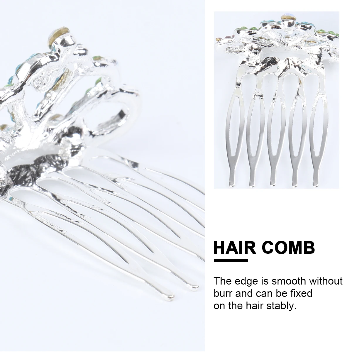 

4Pcs Rhinestone Crown Hair Combs Crystal Studded Lightweight Headwear for Performance Birthday Party Crown Shaped Hair Comb