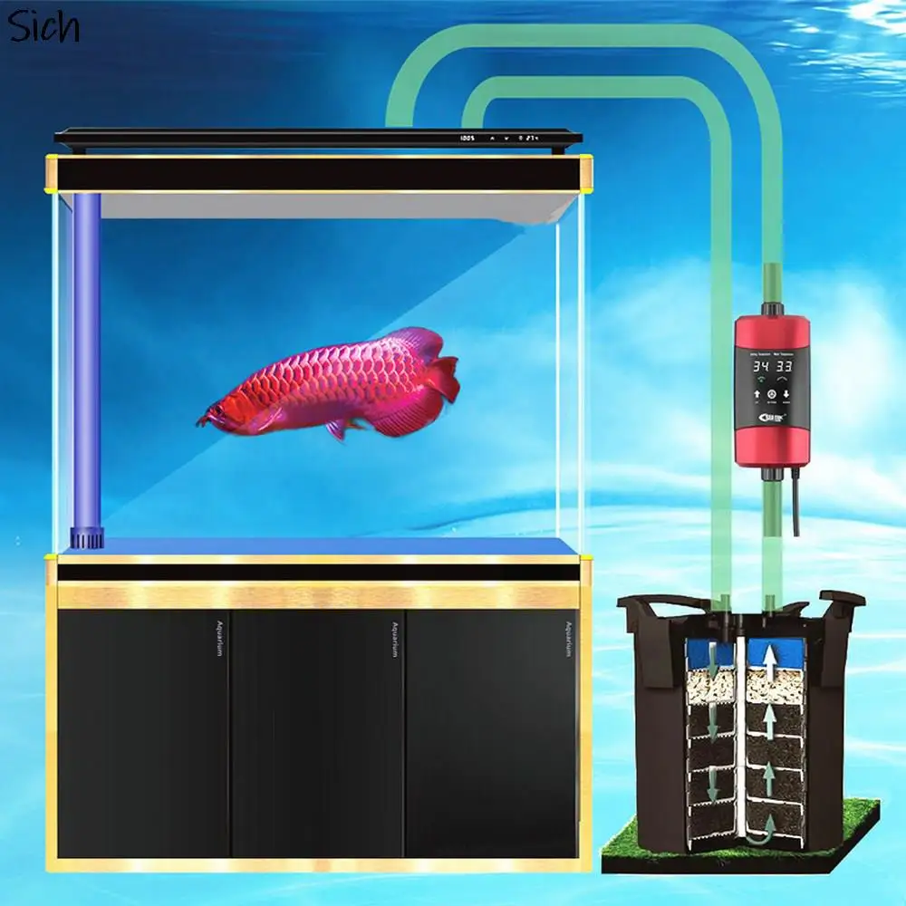 300-1200W Aquarium Heating External Aquarium Heater 110V 220V Automatic Thermostat Fish Tank Heating Rod For Water