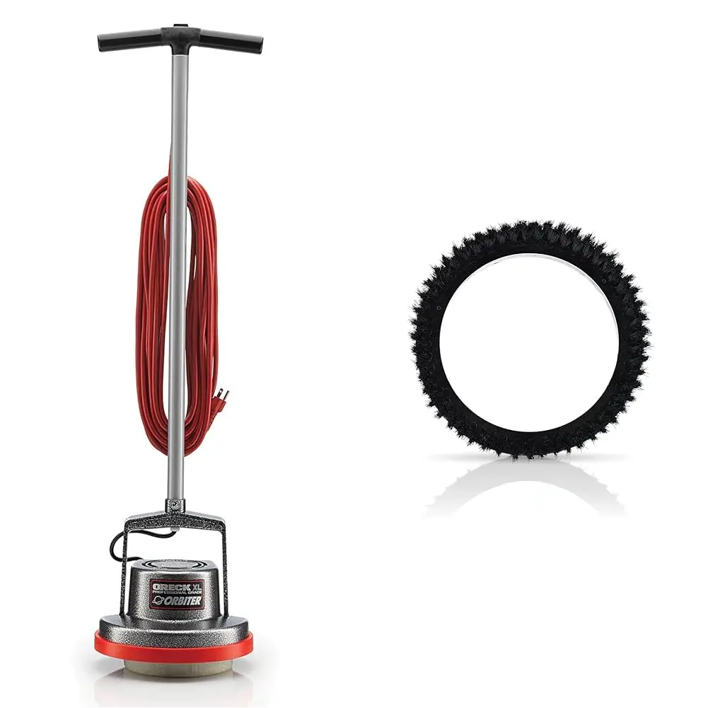 

Commercial Orbiter Floor Machine with Nylon Carpet Shampoo Brush Used for Dry Cleaning and Removing Dirt From Carpets and Floors
