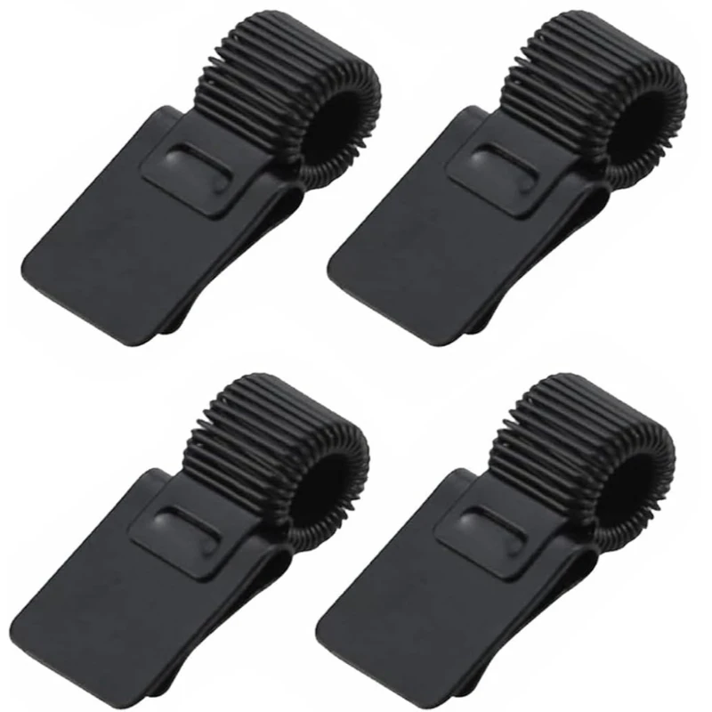 4 Pcs Metal Pen Holder for Notebook, Adjustable Spring Loop Pen Clip for Journal Thin Sheet Field Work Daily Organization, Black