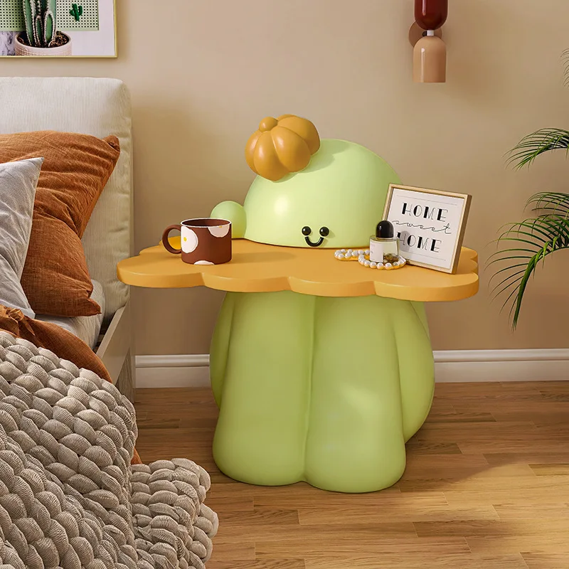 

AOLIVIYA Cactus Side Table Coffee Bedside Table Living Room Children's Room Bedroom Sofa TV Cabinet Side Cream Style Floor