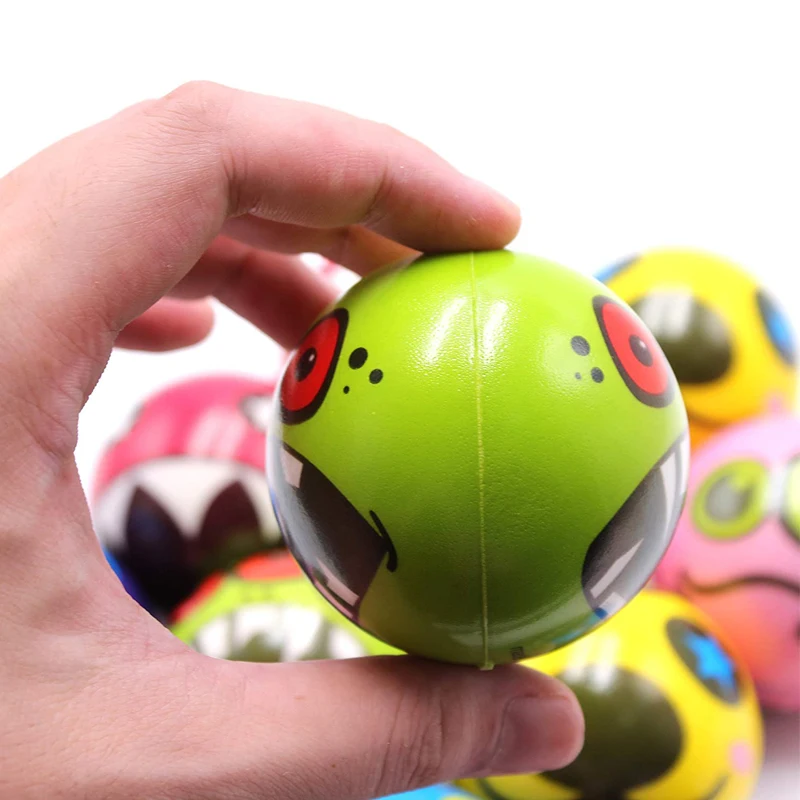 Kinder Ausdruck weiche Bälle Spielzeug lustige Schwamm Stress Ball Squeeze Smiley Gesicht Grimasse Pu Schaum für Kinder für Erwachsene Sport