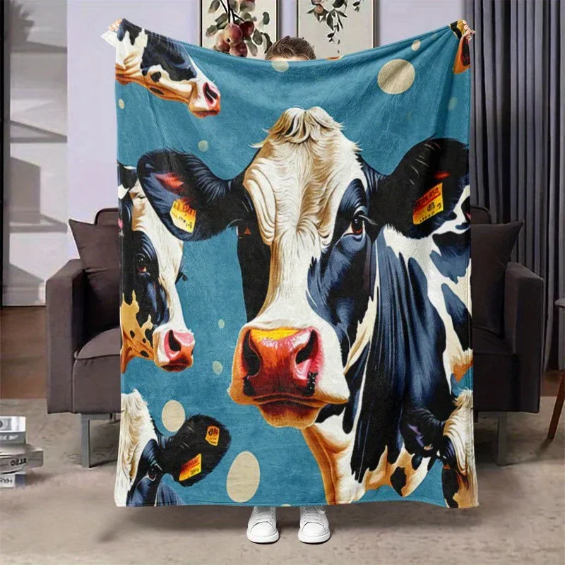 pc Office Bed Pattern Flannel Blanket AllSeason Soft Warm Nap Blanket Multifunctional Gift for Home Car Travel