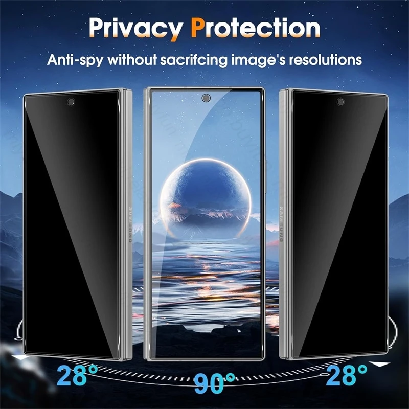 4-1Pcs Privacy Tempered Glass Outer Screen Protector For Samsung Galaxy Z Fold6 5G Anti-Peep Protect Glass Sumsung Fold 6 ZFold6