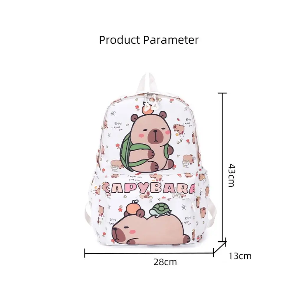 New Large Capacity Capybara Backpack Breathable Cartoon Student Schoolbag Ultra-light Nylon Book Bag