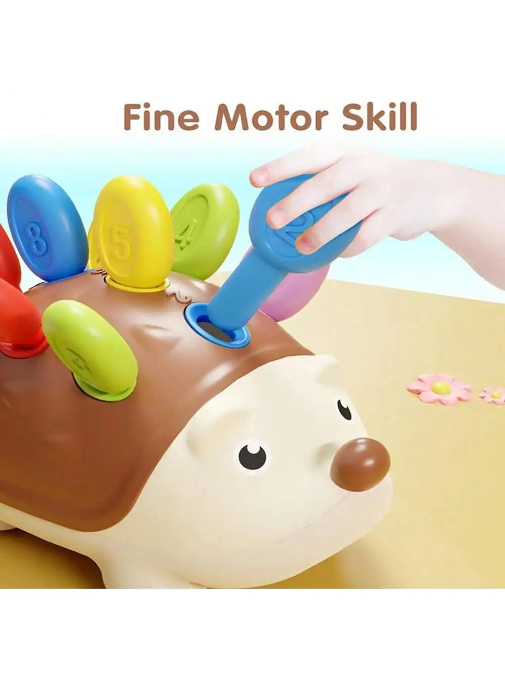 لعبة تعليمية مونتيسوري على شكل قنفذ للأطفال الصغار 1-3 تطوير المهارات الحركية الدقيقة العد الحسي فرز التعلم هدية #4