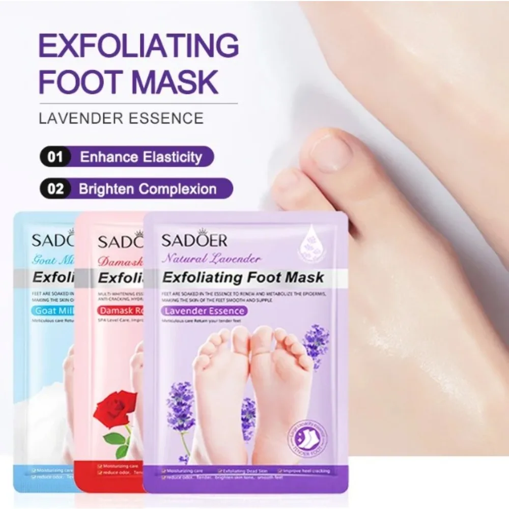 Milk Lavender Foot Mask Moisturizing Foot Peeling Mask Exfoliating for Feet Pedicure Exfoliant Feet Skin Care Remover Dead Skin