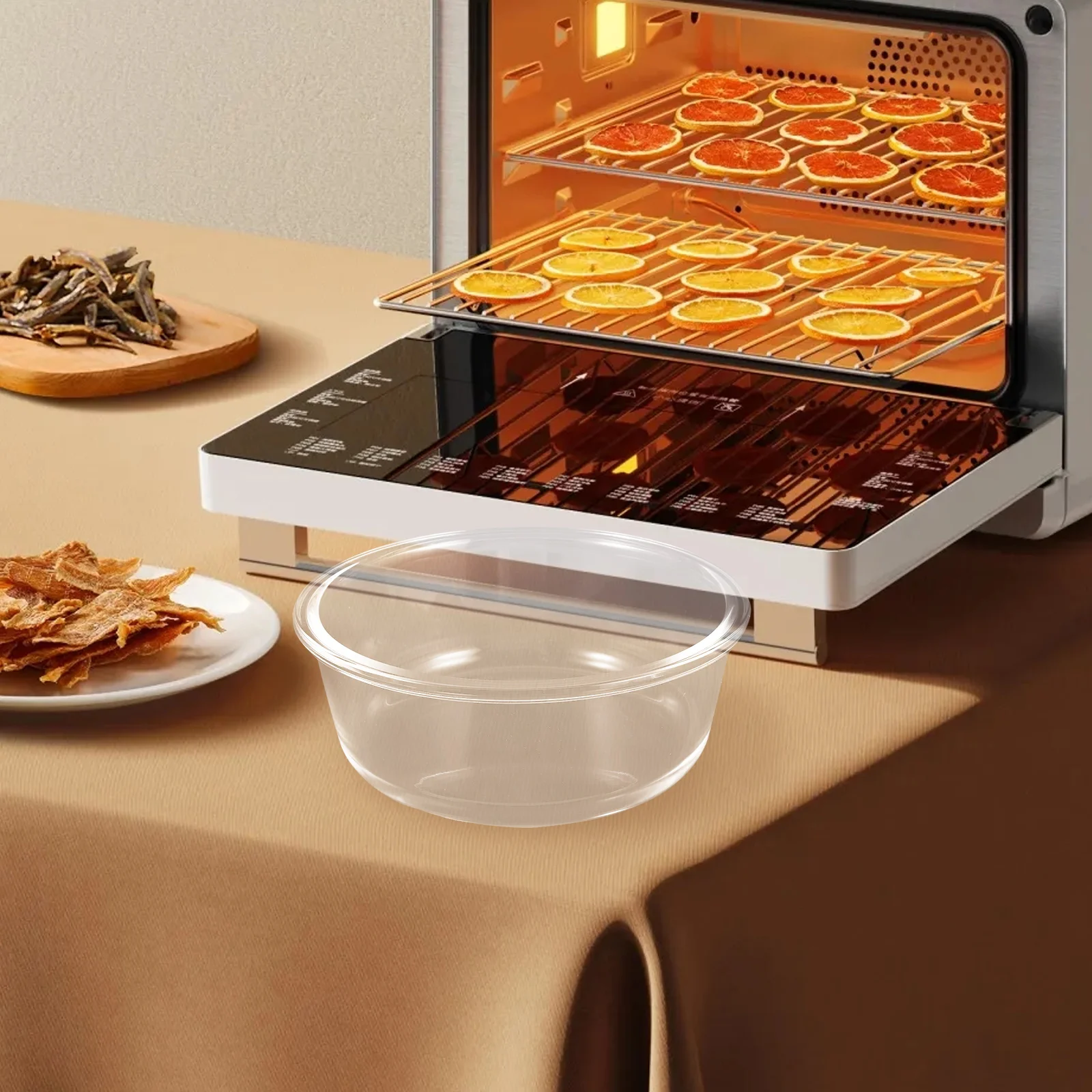 

950ml Clear Glass Pie Plate for Baking Air Fryer Oven Microwave Sushi Serving Cake Pan