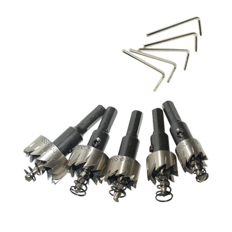 

ABKJ-5Pcs Высокоскоростной стальной открывалка для отверстий Электрическая дрель Набор инструментов для сверления Специальный открывалка для металлических отверстий