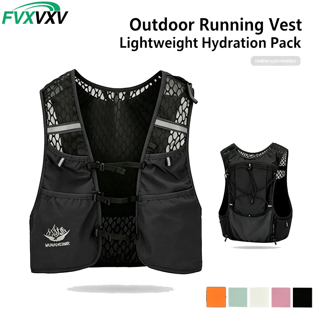 1 gilet de course pour femmes et hommes, sac à dos d'hydratation léger avec poche pour téléphone imperméable, sac respirant pour la randonnée Trail R
