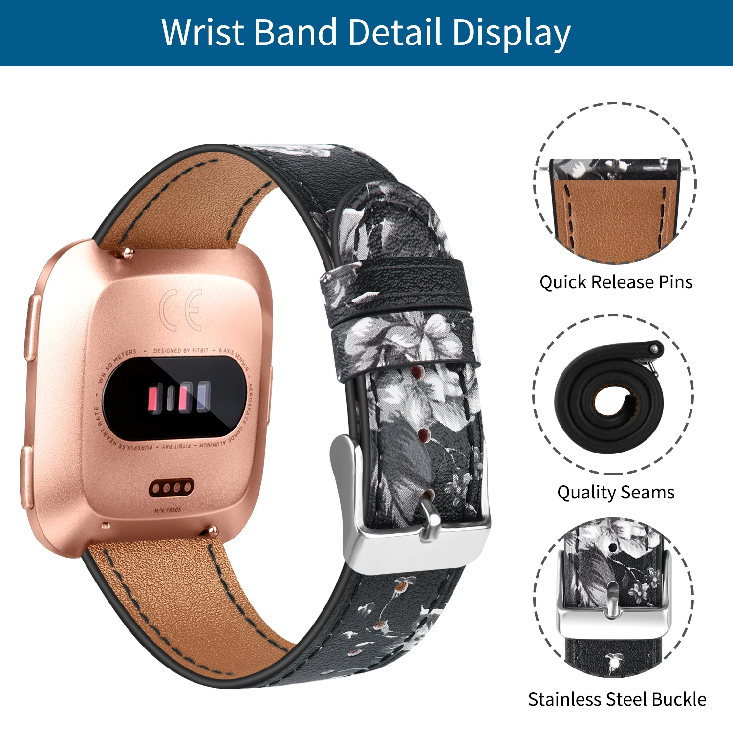 Genuine Leather Strap For Fitbit Versa 2 Band Smart Watch Replacement Band For Fitbit Versa 2 / Versa Lite Correa Watchband