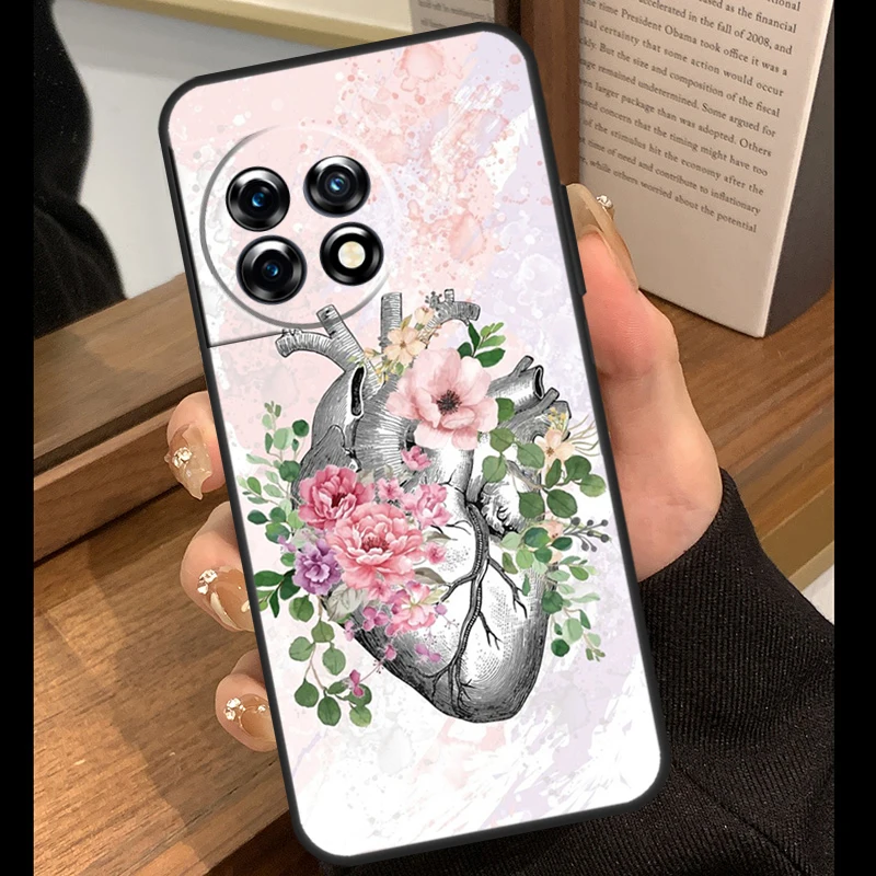 Human Anatomy Heart Art Case For OnePlus Nord 2 2T CE 3 Lite N10 N20 Ace 8T 9R 9RT 10R 10T 11R 8 9 10 Pro 11 Cover