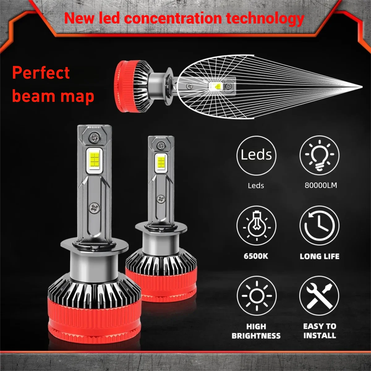 2 قطعة LED المصابيح الأمامية H7 LED Canbus مصابيح 80000LM H4 H1 H11 9005 HB3 9006 HB4 عالية منخفضة شعاع سيارة DRL لسيارات BMW مرسيدس أودي