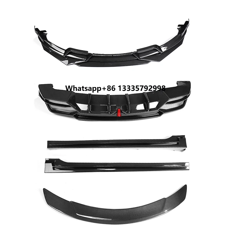 

Super March V Style Body Kit Water Transfer Printing Carbon Fiber Front Lip Diffuser Side Skirt Spoiler Bodykit for Tesla Model3