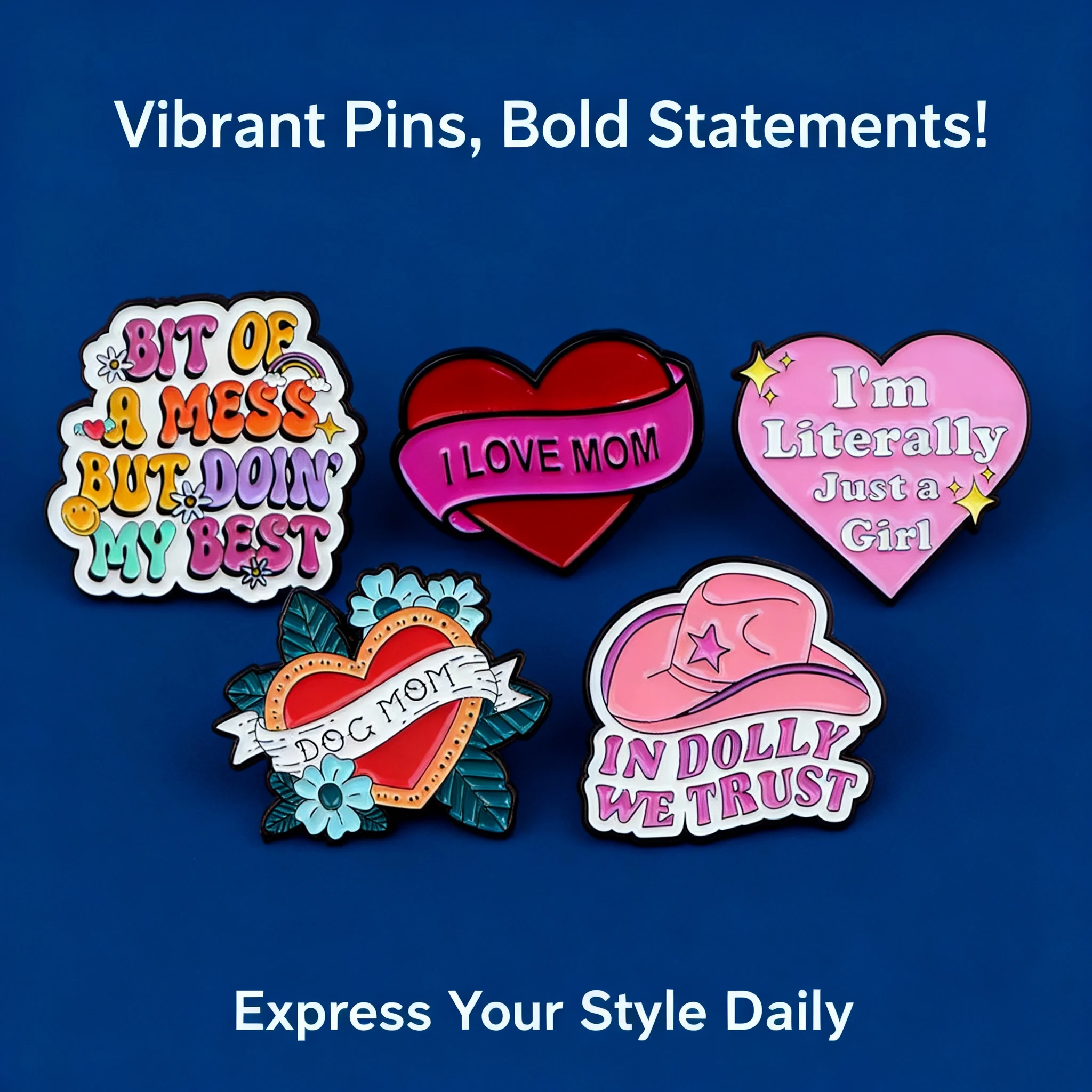 Love Hat Quote Brooch Pin Clothing Backpack Accessories Alloy Badge Hot Selling Cross Border