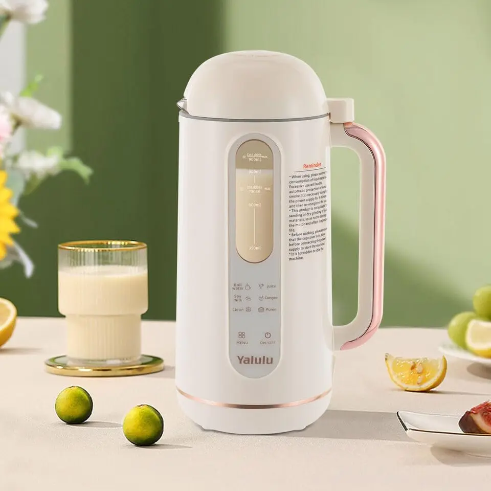

30OZ 6 In 1 Automatic Soy Nut Milk Maker Machine,110V 250W Multi-Functional Smoothie Juicer Soup Cream Almond Oat Plant-Based Mi