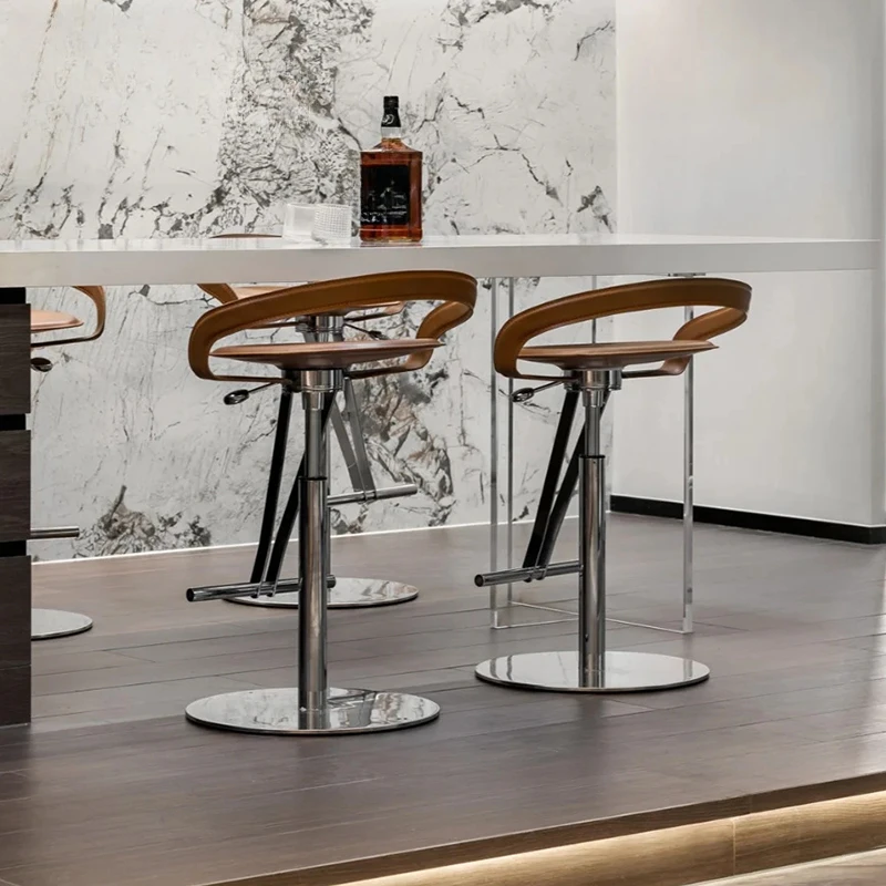 

Modern Design Minimalistic Bar Chairs Metal High Counter Accent Salon Chair Swivel Nordic Tabourets De Bar Luxury Furniture