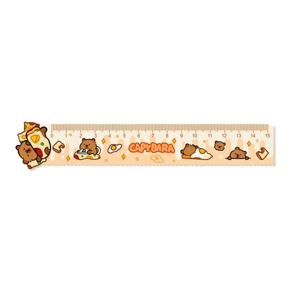 

New 15cm Capybara Ruler School Office Supplies Acrylic School Stationery Cute Cartoon Wavy Lines Drawing Tools
