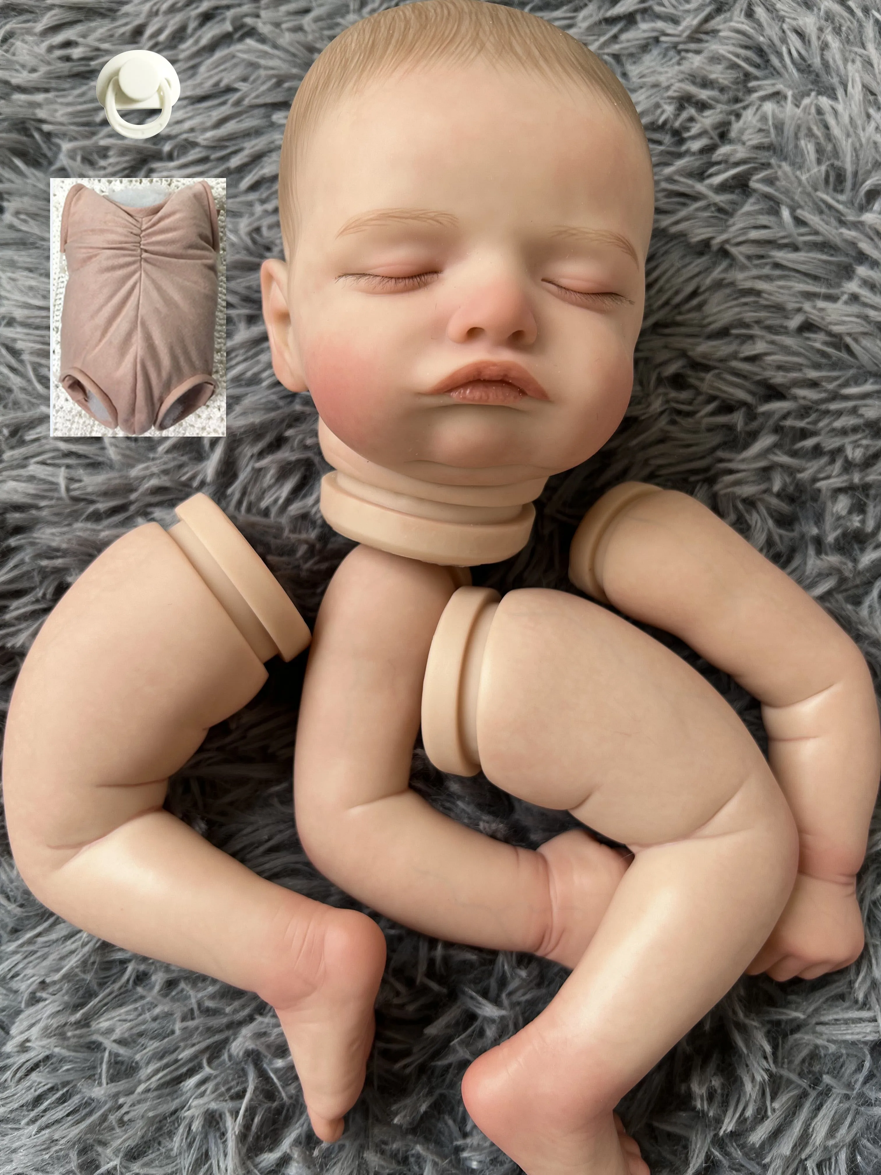 20inch Already Painted Reborn Doll    with Painted Hair and Rooted Eyelashes cloth Body and COA included