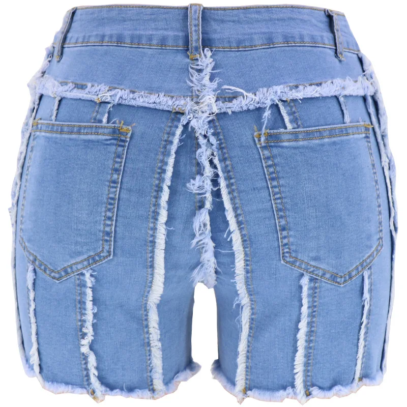 

Denim Shorts for Women Summer Fashion New High-waisted Splicing Temperament Casual Commuter Jeans