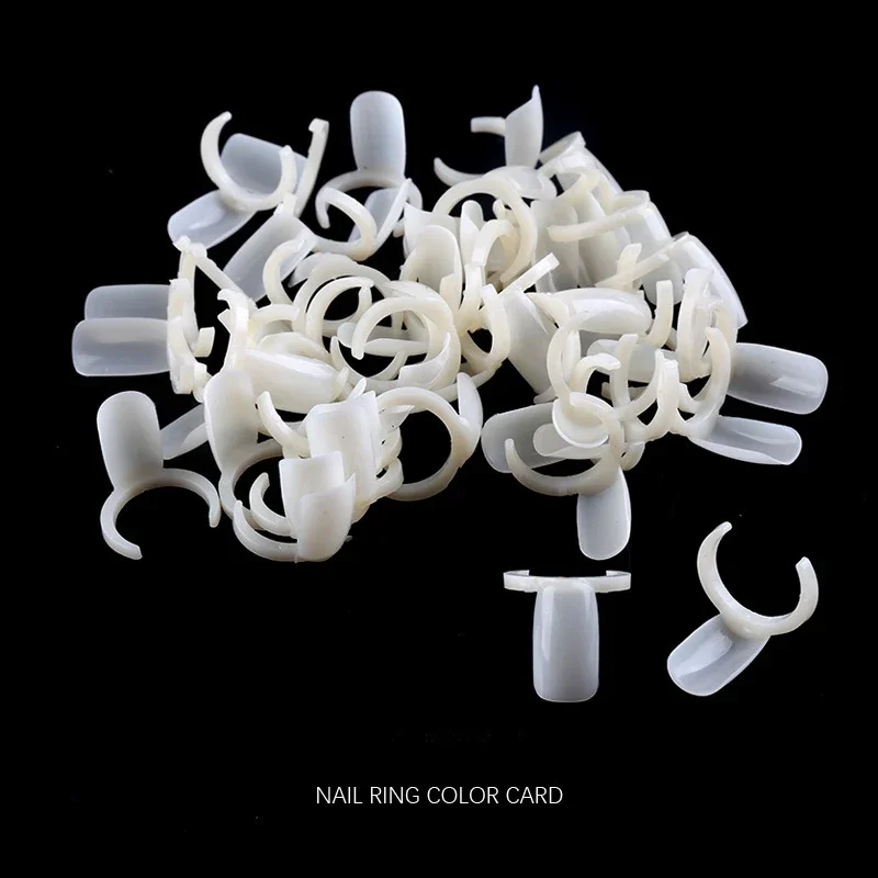 50Pcs Full Nails Tips False Nails Plastic Nail Polish Color Swatch Display Card Ring for Nail Art Display DIY Nail Art Tools