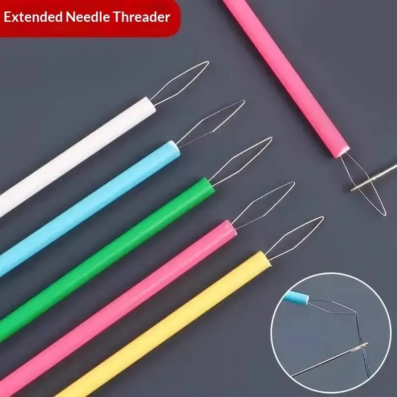 Leader Beader Einfädelhilfe Nähwerkzeuge Zylindrischer Bunter Nadel-Einfädler Näh-Einfädler DIY-Zubehör – Detail 1