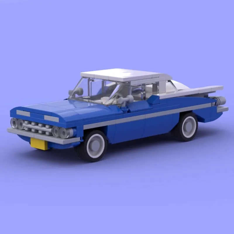 MOC Speed Champions 1959 Chevrolets Nomad Wagon and Bel Air Retro Vehicles Technical Car Sets Building Blocks Toys Children Gift