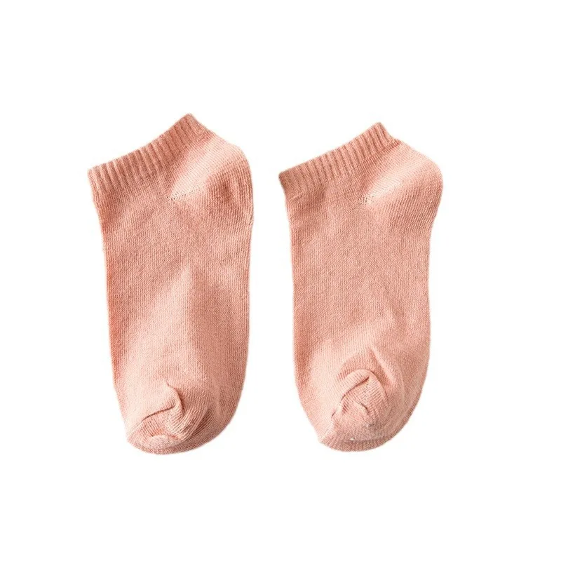 10 Pairs of Random Women's Solid Color Spring and Autumn Versatile Casual Boat Socks, Breathable and High Aesthetic Value