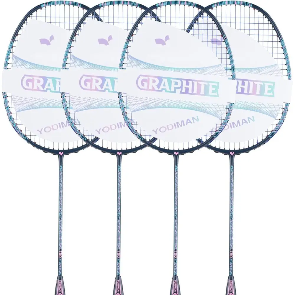 

Легкие графитовые ракетки для бадминтона — высокая эластичность, предварительная прорезиненная поверхность, скорость и контроль для игроков