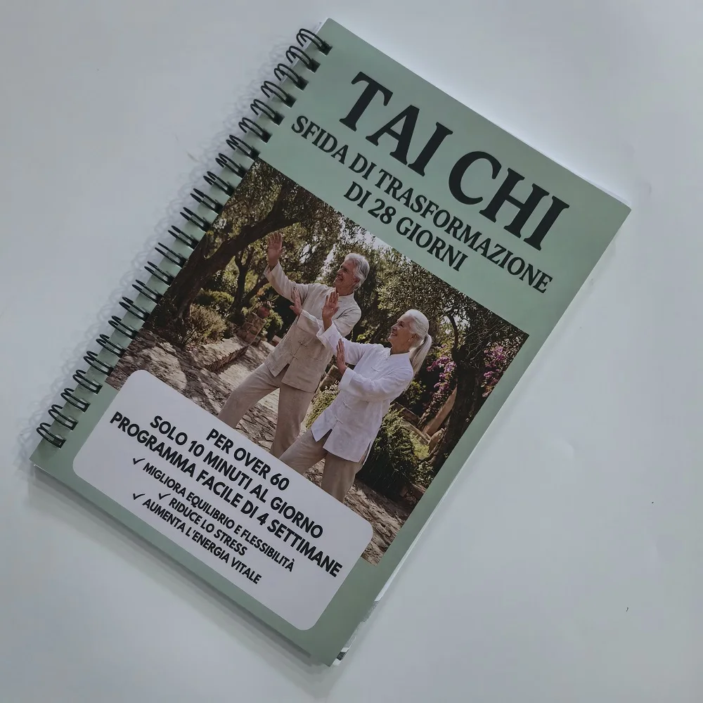 Italian Version Tai Chi Workbooks Seniors Beginners Spiralbound Featuring Progressive Exercises Gentle Routines Fitness Training