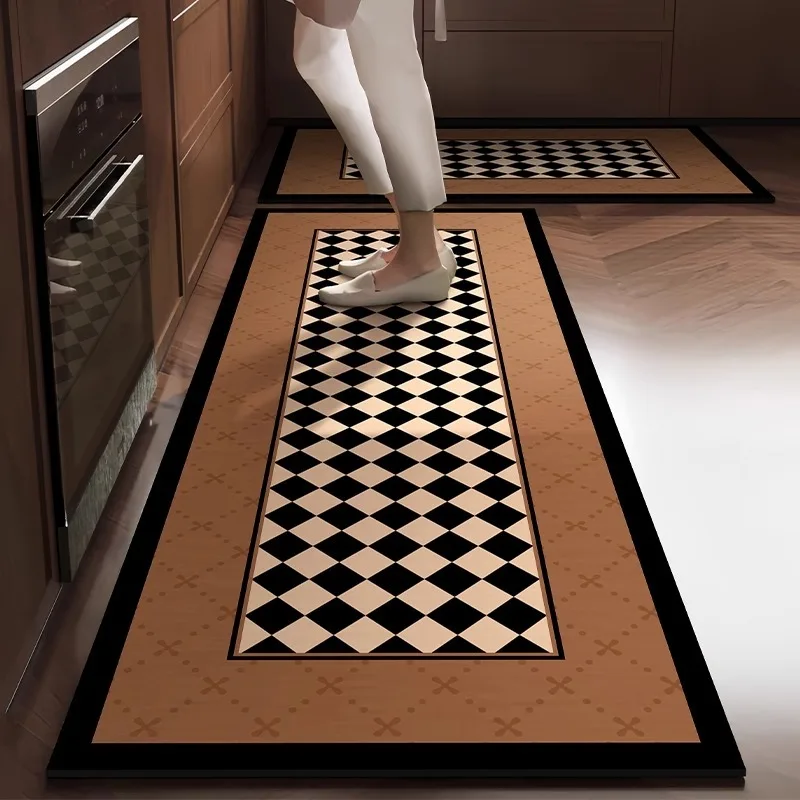 

Кухонный напольный коврик из ПВХ, современный геометрический минималистичный художественный маслостойкий водонепроницаемый ковер для спальни, нескользящий износостойкий коврик для балкона 러그