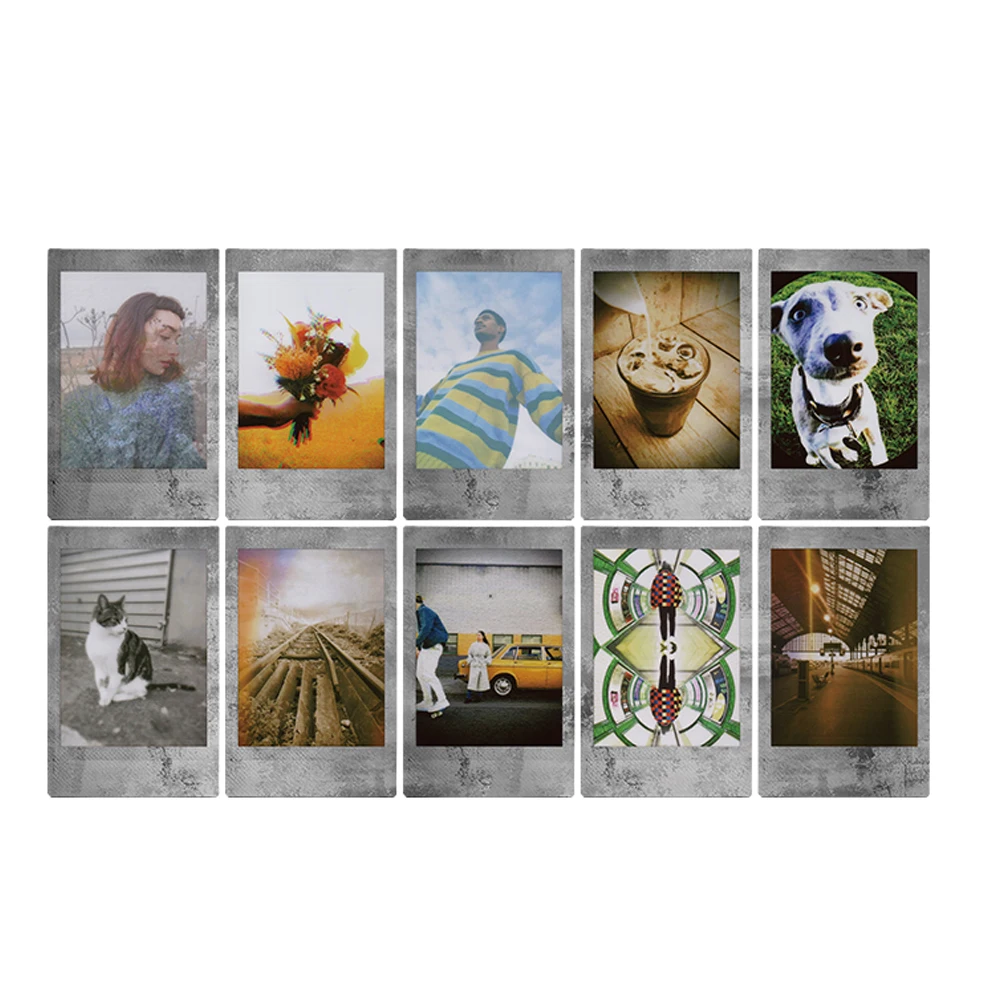 Fujifilm Instax Mini Film 10-30 ورقة أحادية كروم/رمادي حجري/ورقة اتصال لـ Fujifilm Instant Mini 12 11 8 9 90 Link EVO