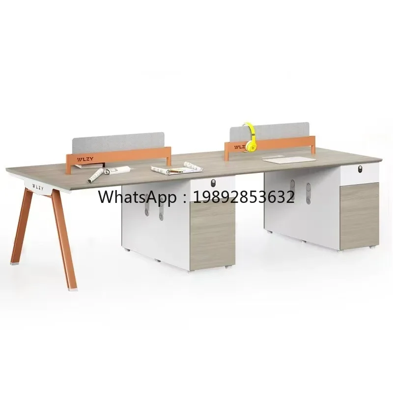 LYY Staff Four-Person Office Furniture Employee Workstation Modern Fashion Office and Chair Set