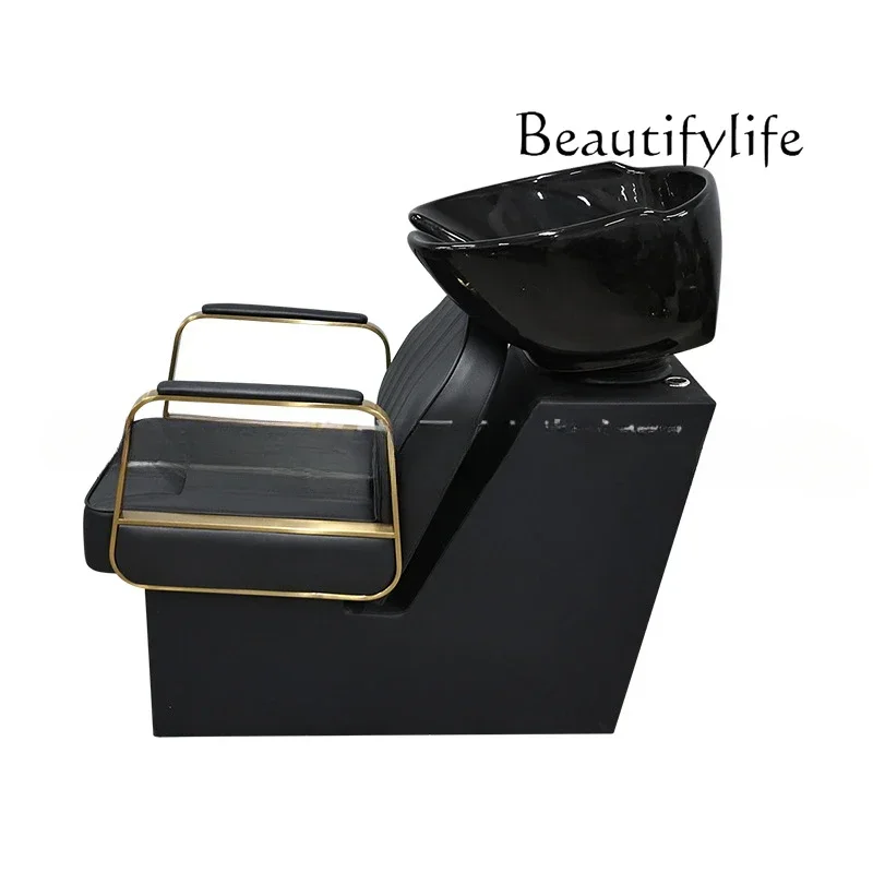 

FG10Hair salon semi-reclining shampoo bed, special flushing bed for hairdresser, ceramic basin for hairdresser