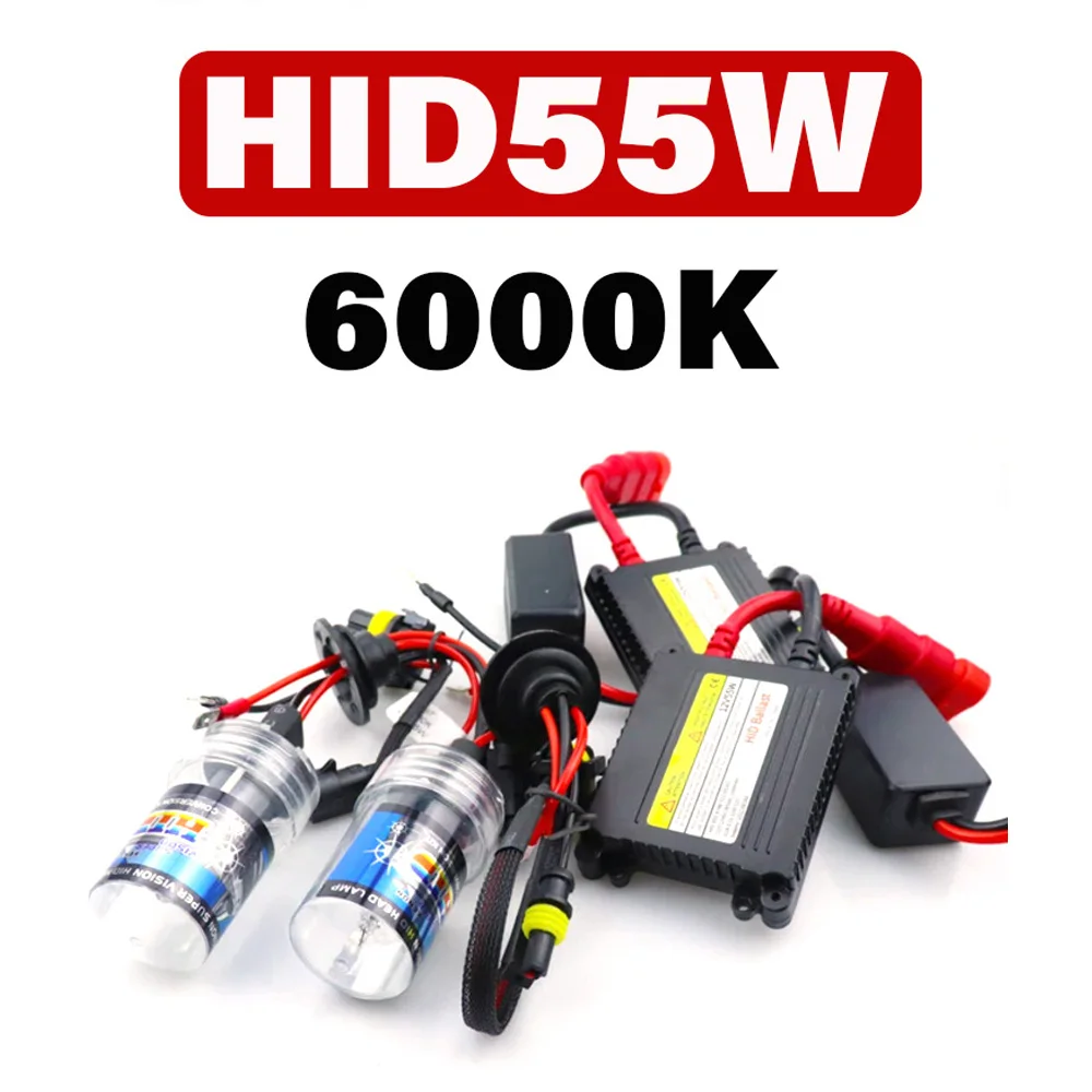 Kit Xenon Hid H7 H4 55W 6000K Slim Ballast HID Xenon Faro 12V H1 9005 9006 H11 Lampadine Xenon Auto Sostituisci la lampada alogena