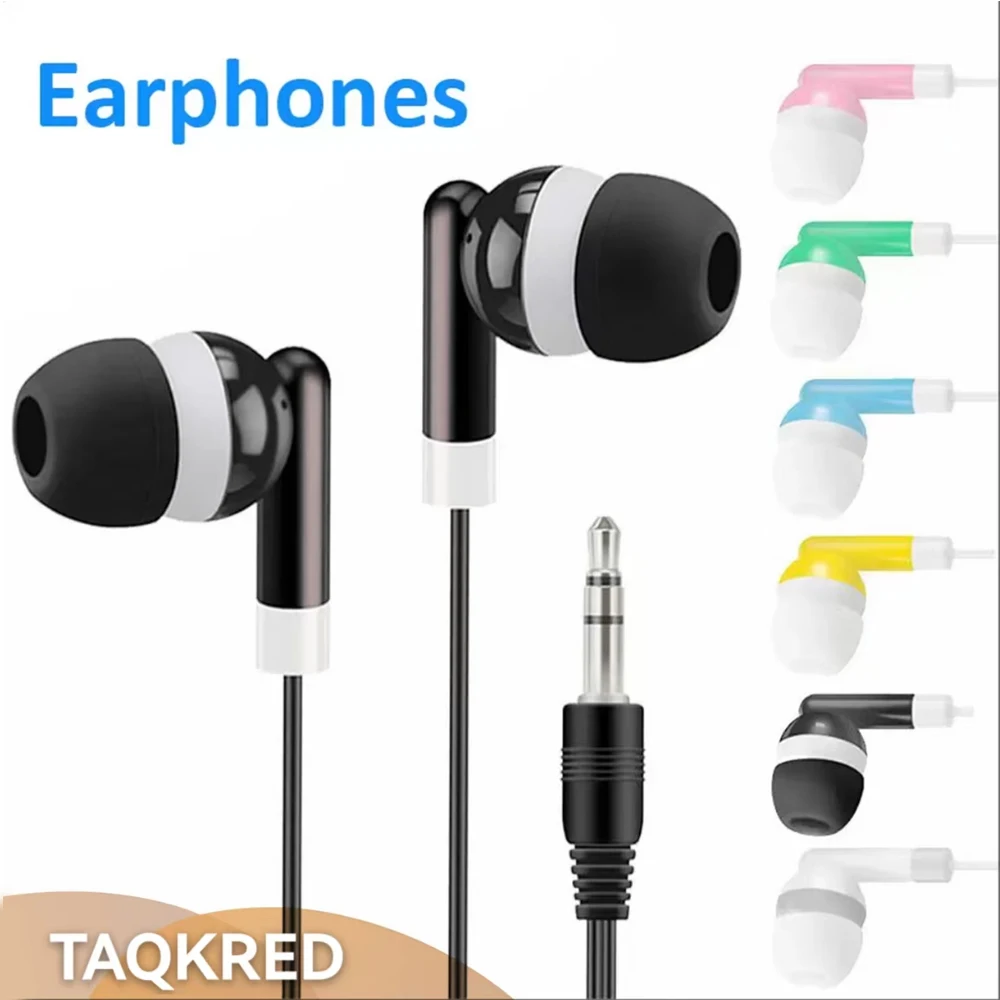 

TAQKRED Universal Cheapest 1000PCS/LOT Disposable Black Colorful In-Ear Earbuds Earphone For Phone 4 5 6 MP3 MP4 3.5mm Audio