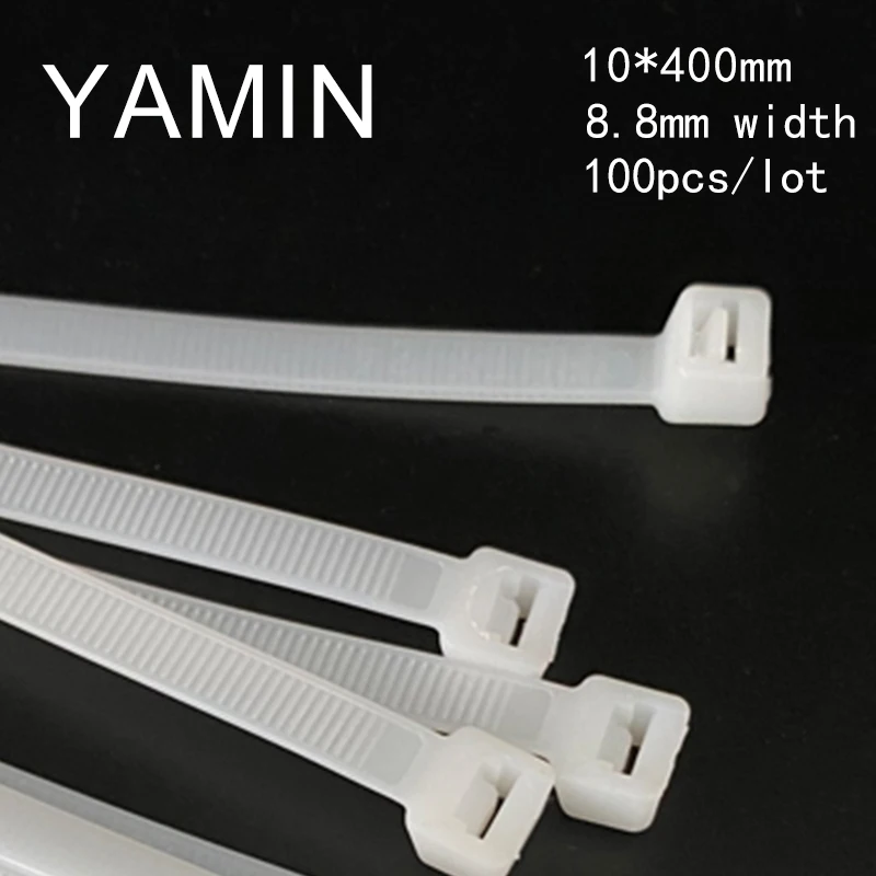 10*400mm 100pcs/lot White Black Nylon Cable Tie National Standard Office Organizer Garden Ties Factory Directly
