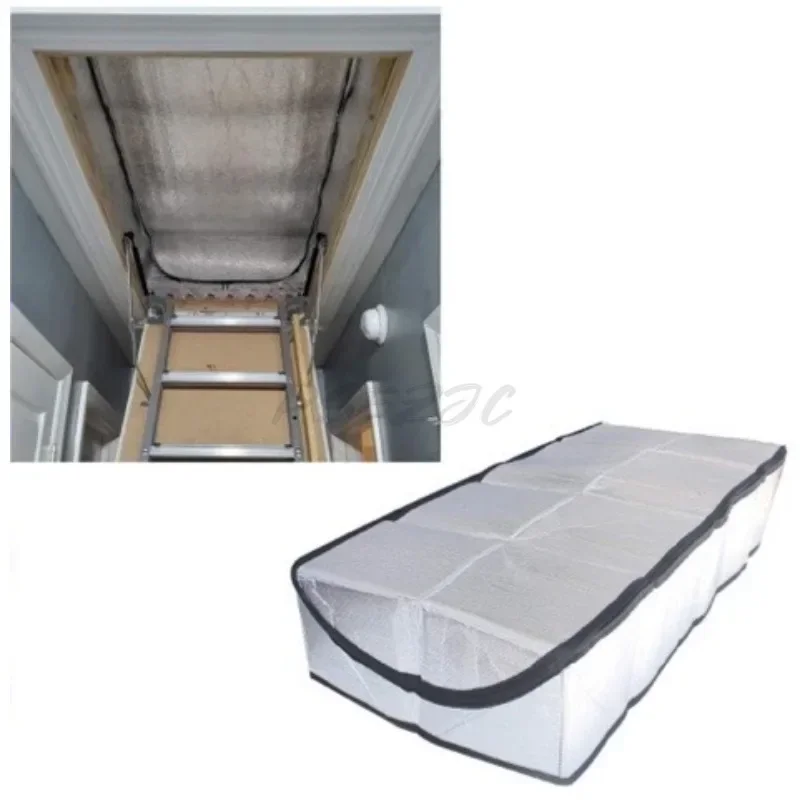 Attic Tent Insulation Cover with Attic Stairway Insulation Aluminum Foil Covers 54x25x11 Inch Waterproof Foldable Dust Cover