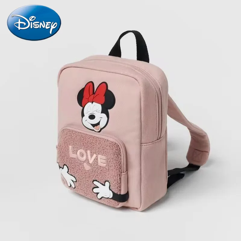 Disney New Cartoon Minnie Children's Backpack Girls' Cute School Bag Fashionable and Thoughtful Children's Backpack