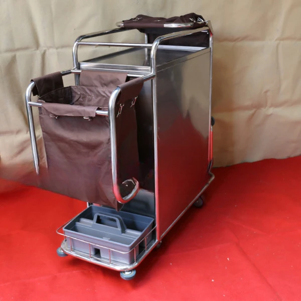 Stainless steel linen cart hotel service cart linen cart hotel room service hotel work silent