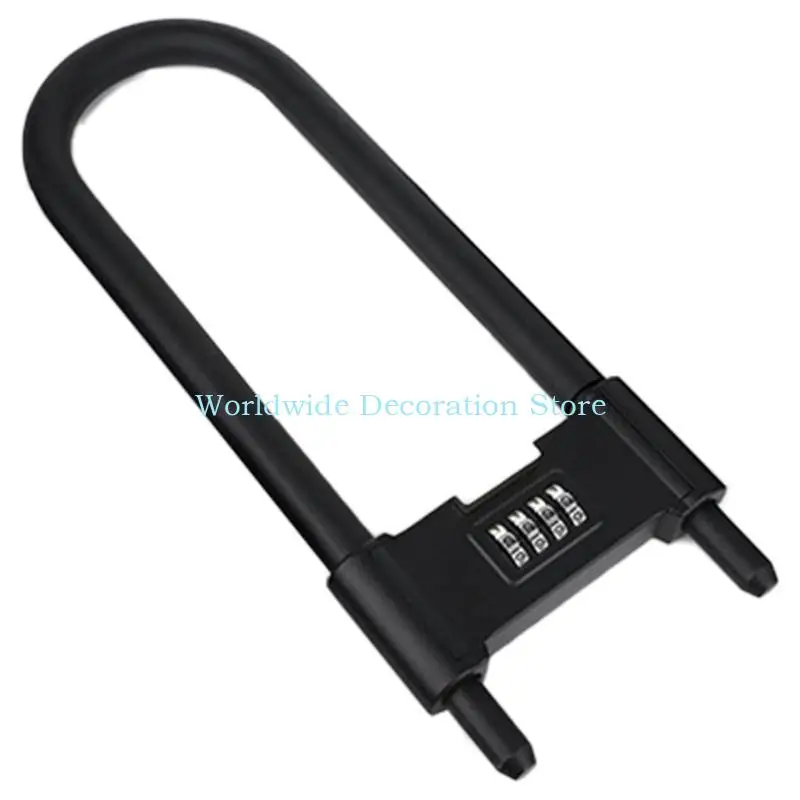 Q39B 4 Digit Combination Lock Long Shackle Padlock AntiShear Extended Bicycles Lock