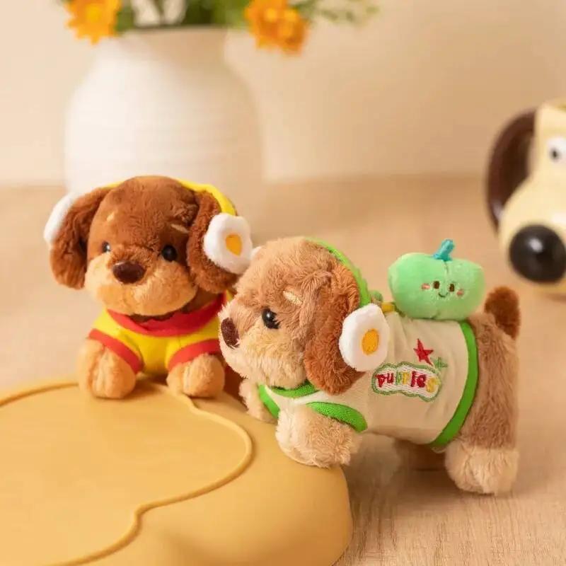 Porte-clés en peluche teckel de dessin animé Kawaii, poupée jouet mignon chien Hamburger pendentif spécial enfant petite amie cadeau d'anniversaire décor de sac à dos