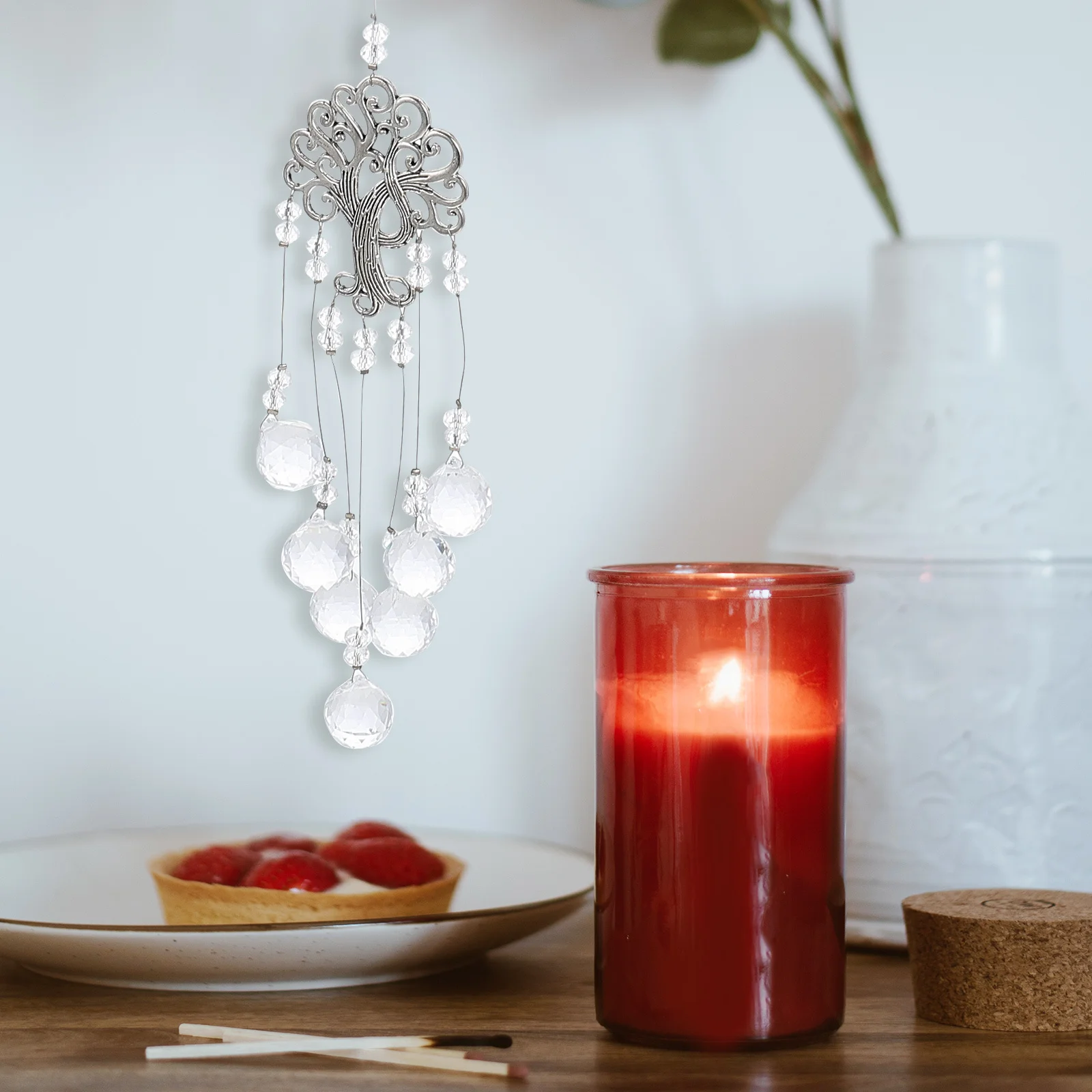 

Elegant Crystal Wedding Pendant Decorative Home Hanging Decor Chandelier Light Ornament Garden Wall Crystal Lamp