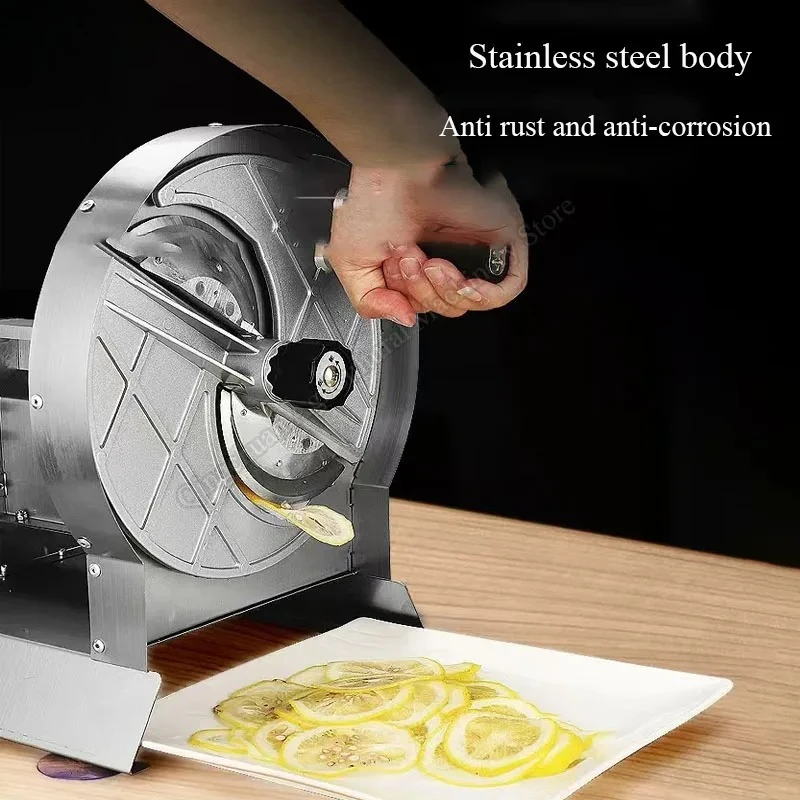Manual slicer stainless steel small household adjustable multifunctional hand cranked microtome