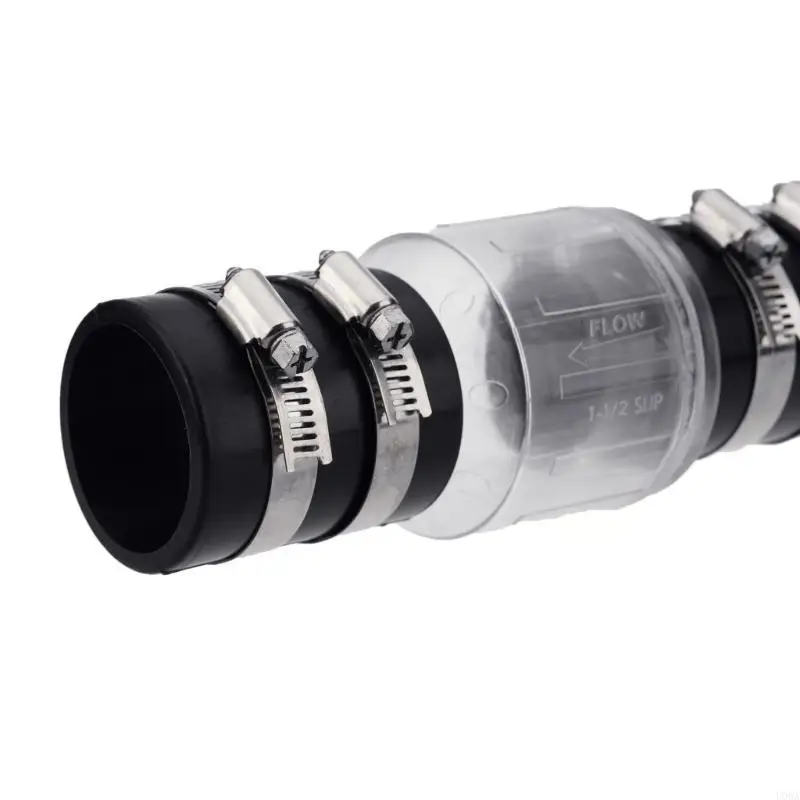  Silents Check Valves  Sump Pump Check Valves with 4 Stainsless Steel Clamps Spring Loaded Flapper for Backflow Prevention