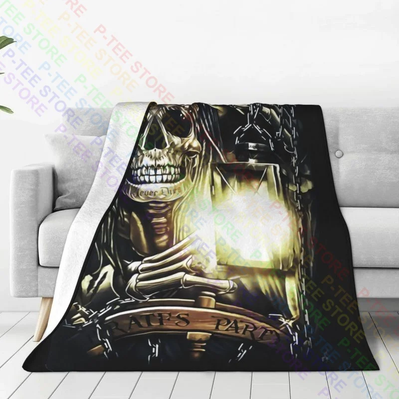 G64 Rock Chang Tattoo Skull Glow In Dark Pirates Party Never Die Ghost Blanket Bedding On Couch Machine Washable