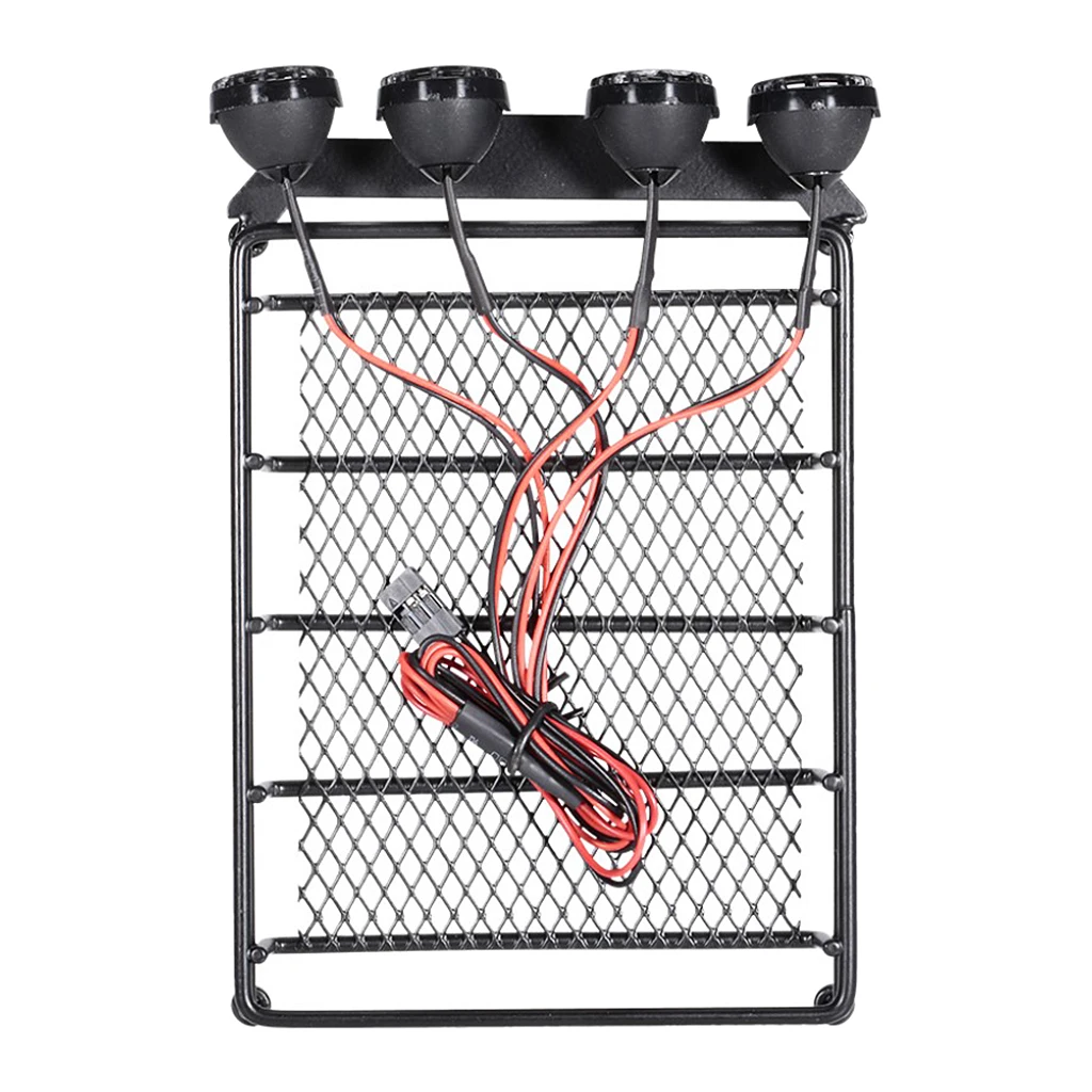 RC 자동차 1:10 HPI CC01 AXIAL SCX10 D90용 루프랙 수하물 및 라이트 바